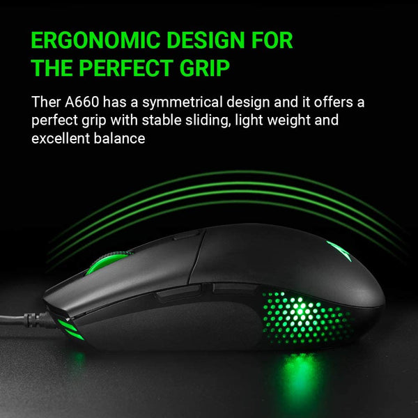 ABKONCORE A660 Gaming Mouse Wired, [10000 DPI] Computer Mice for Laptop with 8 Programmable Buttons, RGB Backlight, Adjustable DPI, Comfortable Grip Mice for Laptop, PC, Mac,Windows 7/8/10