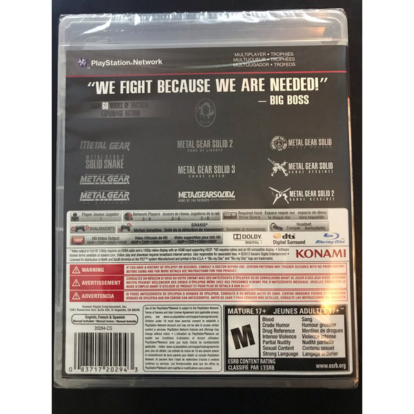 Metal Gear Solid - The Legacy Collection (No Art Book) - Playstation 3